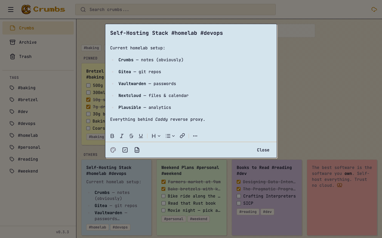 Rich text editor with formatting toolbar